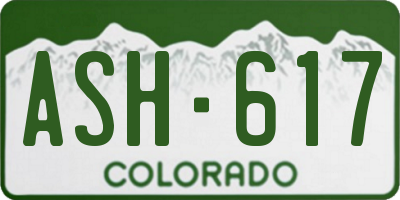 CO license plate ASH617