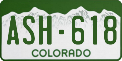 CO license plate ASH618
