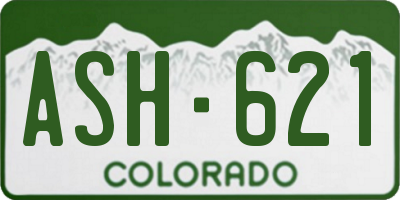 CO license plate ASH621