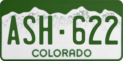 CO license plate ASH622