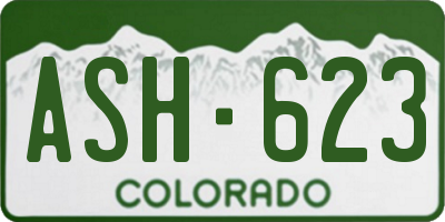 CO license plate ASH623