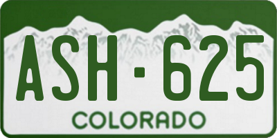 CO license plate ASH625