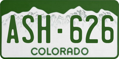 CO license plate ASH626