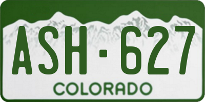 CO license plate ASH627