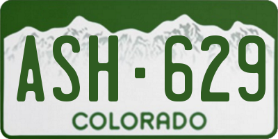 CO license plate ASH629
