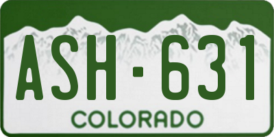 CO license plate ASH631