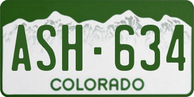 CO license plate ASH634
