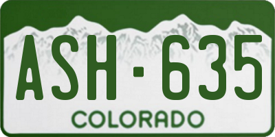 CO license plate ASH635