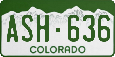 CO license plate ASH636