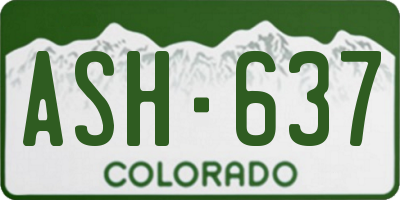 CO license plate ASH637