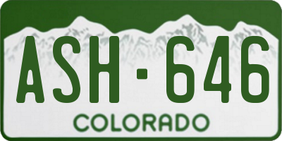 CO license plate ASH646