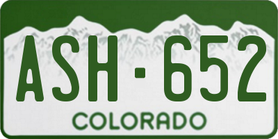 CO license plate ASH652