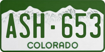 CO license plate ASH653