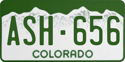 CO license plate ASH656