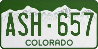 CO license plate ASH657