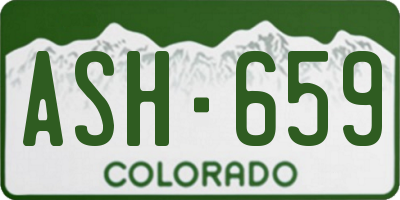 CO license plate ASH659