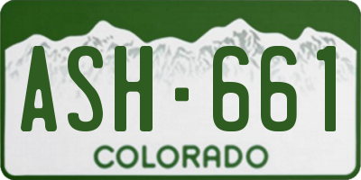 CO license plate ASH661