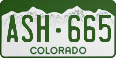 CO license plate ASH665
