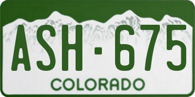 CO license plate ASH675