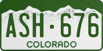 CO license plate ASH676