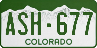 CO license plate ASH677