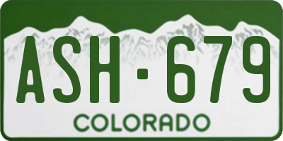 CO license plate ASH679