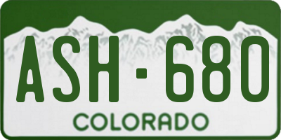 CO license plate ASH680