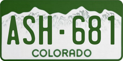 CO license plate ASH681