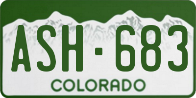 CO license plate ASH683