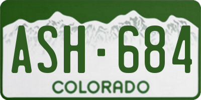 CO license plate ASH684
