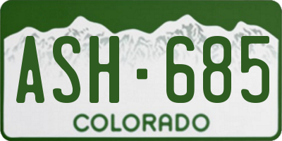 CO license plate ASH685
