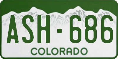 CO license plate ASH686
