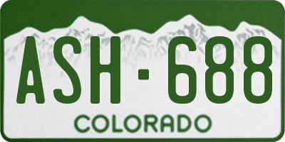 CO license plate ASH688