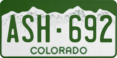 CO license plate ASH692