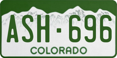 CO license plate ASH696