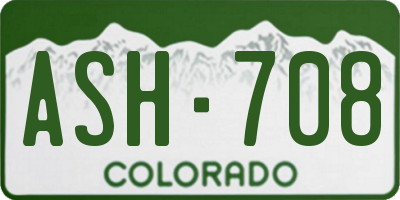 CO license plate ASH708