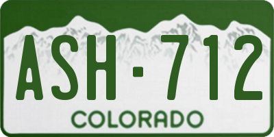 CO license plate ASH712