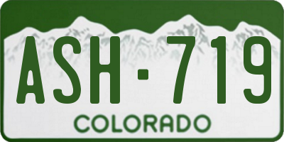 CO license plate ASH719