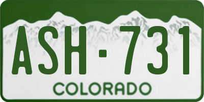 CO license plate ASH731