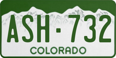 CO license plate ASH732