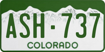 CO license plate ASH737