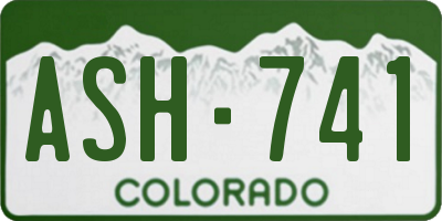 CO license plate ASH741