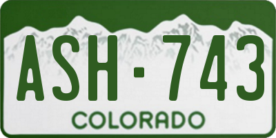 CO license plate ASH743