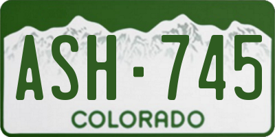 CO license plate ASH745