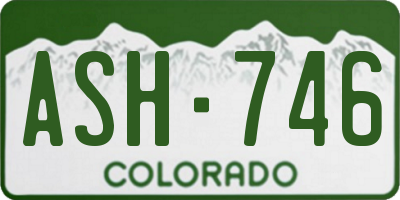 CO license plate ASH746