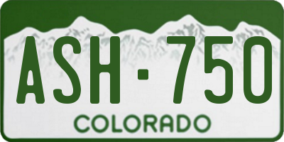 CO license plate ASH750