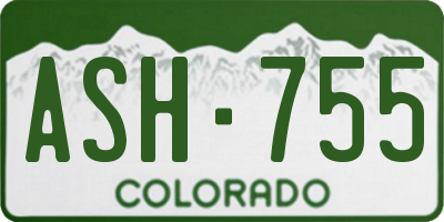 CO license plate ASH755