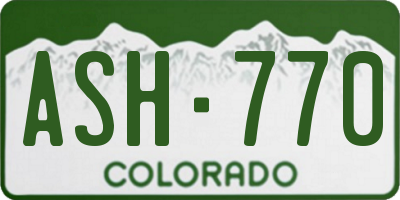 CO license plate ASH770