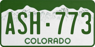 CO license plate ASH773