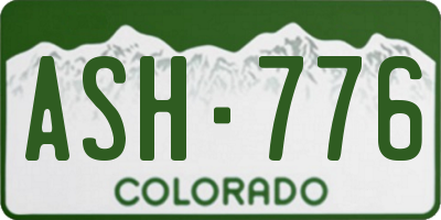 CO license plate ASH776